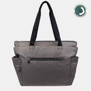 Grey Brown Women's Hedgren Margaret Sustainably Made Tote Bags | ZUJ8326BI