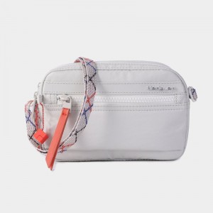White Grey Women's Hedgren Maia Crossbody Bags | SYX8898OD